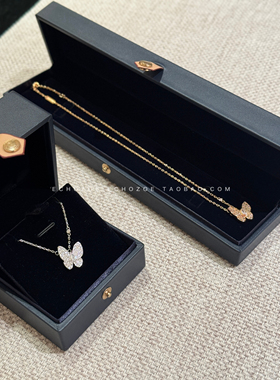 ECHOZOE韦雪同款fan满钻贝母立体蝴蝶项链女锁骨链小众轻奢气质