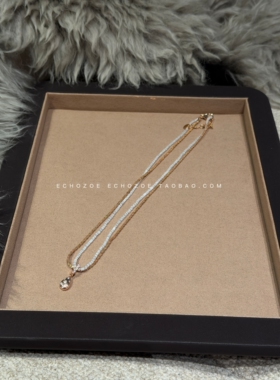 ECHOZOE“温润金贵”网红LU同款叠戴水滴吊坠双层项链高级锁骨链