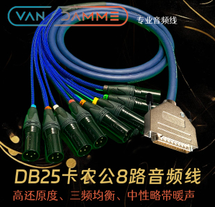 英国van damme范登美创诺DB25卡农公母音频线声卡话放辫子线8通道