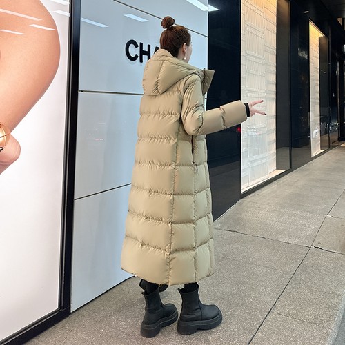长款95白鹅绒羽绒服女过膝加厚