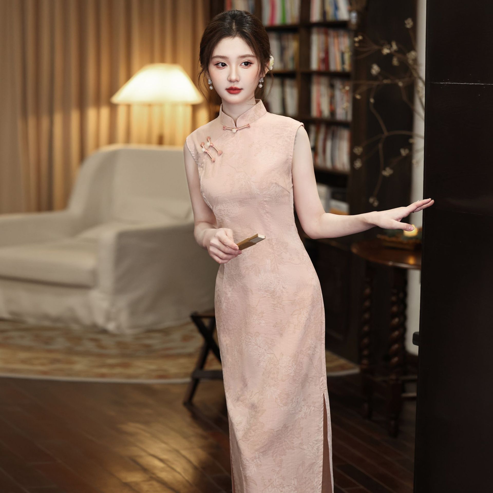 新中式旗袍绝美订婚日常可穿素雅2026新款女夏季粉色高级感