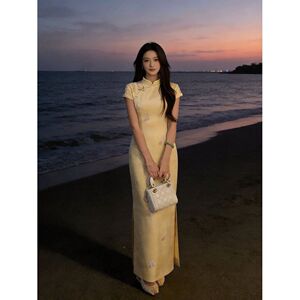 【宴书】国风刺绣小清新温柔改良旗袍女春夏立领气质显瘦显白旗袍