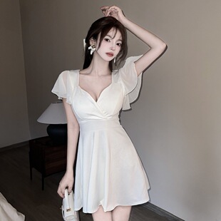 夜总店性感连衣裙气质收腰遮肉显瘦a字裙低胸夜场女装工作服新款