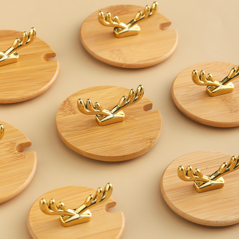 竹木杯盖开口大口径早餐杯专用盖