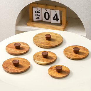 防霉相思木马克杯盖子通用万能杯盖单卖防尘盖大口径玻璃茶杯配盖