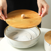 大号竹木盖通用大口径茶洗盖万能干果调料碗盖子商用单卖防尘锅盖