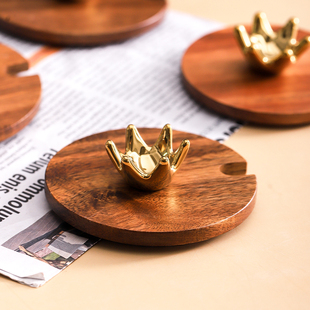 防霉相思木杯盖开口通用大口径陶瓷玻璃茶杯防尘盖马克杯盖子单卖