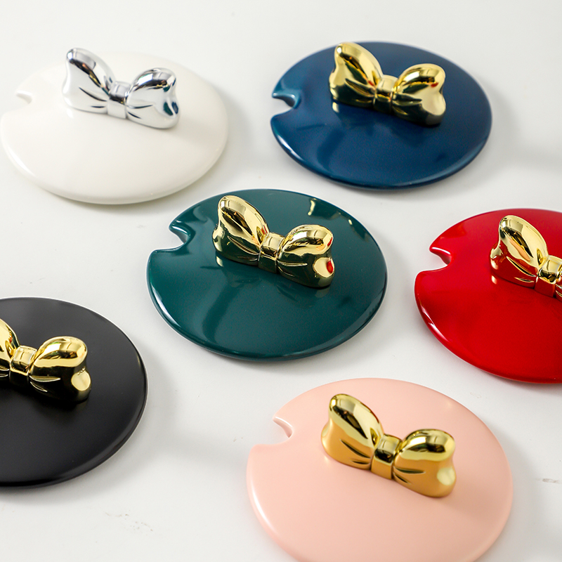 陶瓷杯盖带缺口通用万能茶杯盖子