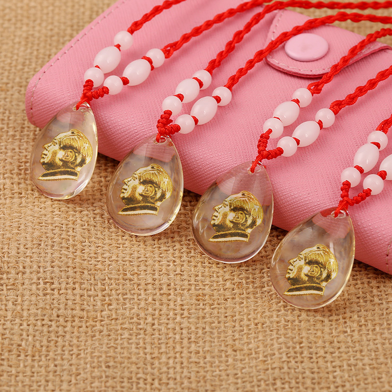 毛主席头像镀金圆形儿童祈祷吊坠