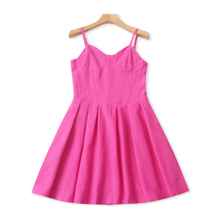 青春流行 气质时尚 纯色吊带连衣裙 新款 2026春夏外贸韩版