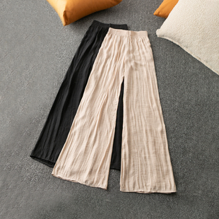 松紧腰大脚口长裤 春秋外贸韩版 百搭显瘦 简约时尚 新款