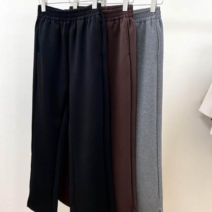 春秋冬 加厚太空棉松紧高腰遮跨显腿长窄版阔腿直筒长裤TBSM8803