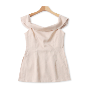 新款 一字领无袖 时尚 简约休闲 套头上衣 气质 2026春夏外贸韩版