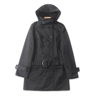 连帽长袖 春秋外贸韩版 通勤休闲 减龄百搭 双排扣风衣外套 新款