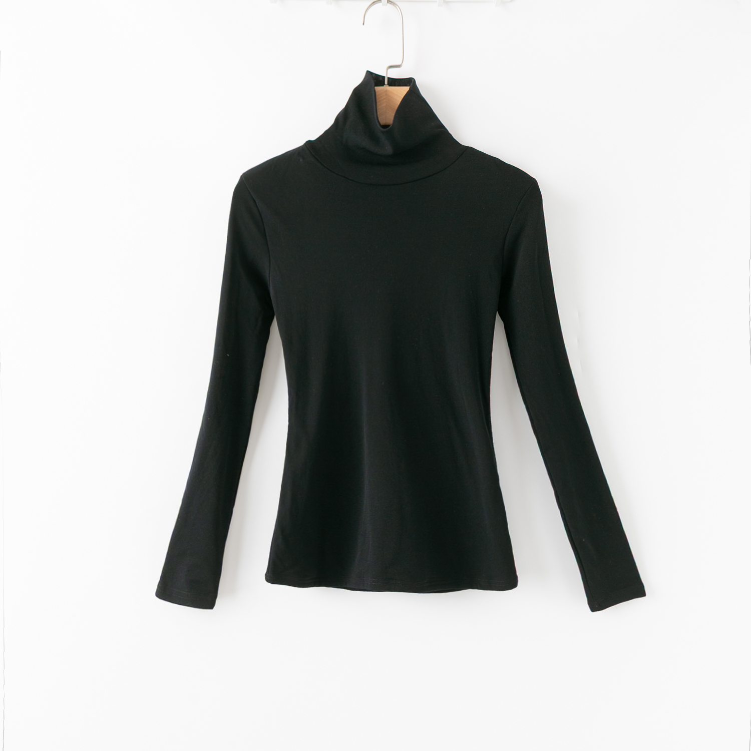 舒适高领长袖套头加绒打底衫