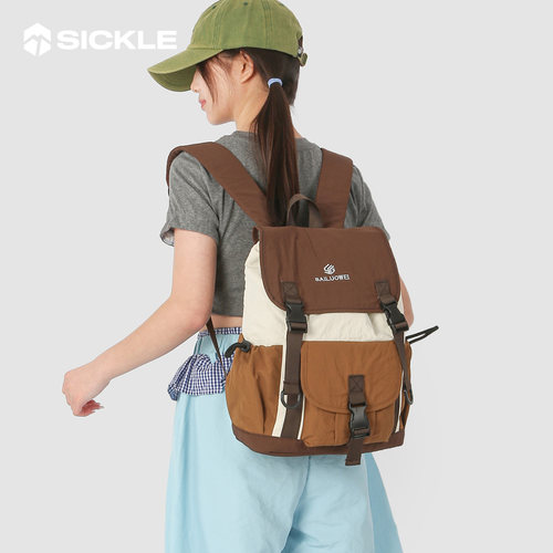 SICKLE镰刀 韩系森系风格女款大容量轻便防水户外双肩包旅行书包