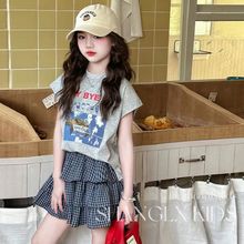 又酷又飒女童裙子套装夏季2025新款女大童夏日穿搭儿童蛋糕裙超火