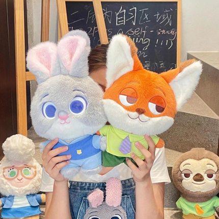 Q版狐狸尼克玩偶朱迪公仔疯狂动物城抱枕毛绒玩具男女生日礼物