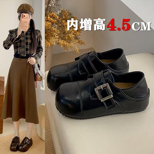 厚底内增高两穿全包勃肯半拖女鞋