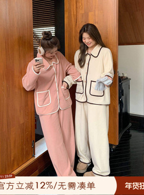 ALIN大码家居馆2024新款冬季胖mm摇粒绒家居服200斤长袖睡衣套装