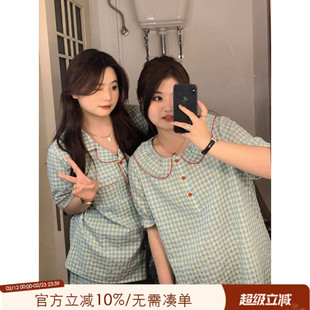 大码公主风睡裙可爱少女胖妹妹mm宽松显瘦夏季短袖睡衣套装200斤