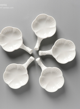 10个装筷架带调味碟陶瓷筷子架蘸料碟两用多用筷子托梅花筷子架