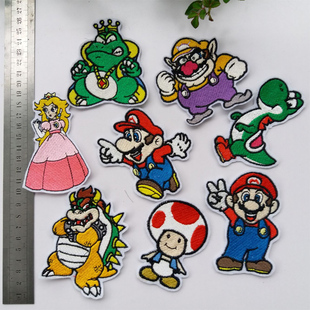 马里奥布贴衣服补丁贴时尚百搭补破洞贴图案羽绒服裤子徽章刺绣贴