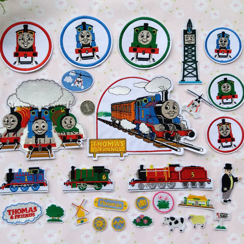 大号托马斯小火车补丁布贴卡通贴布刺绣贴花书包衣服胸章臂章装饰