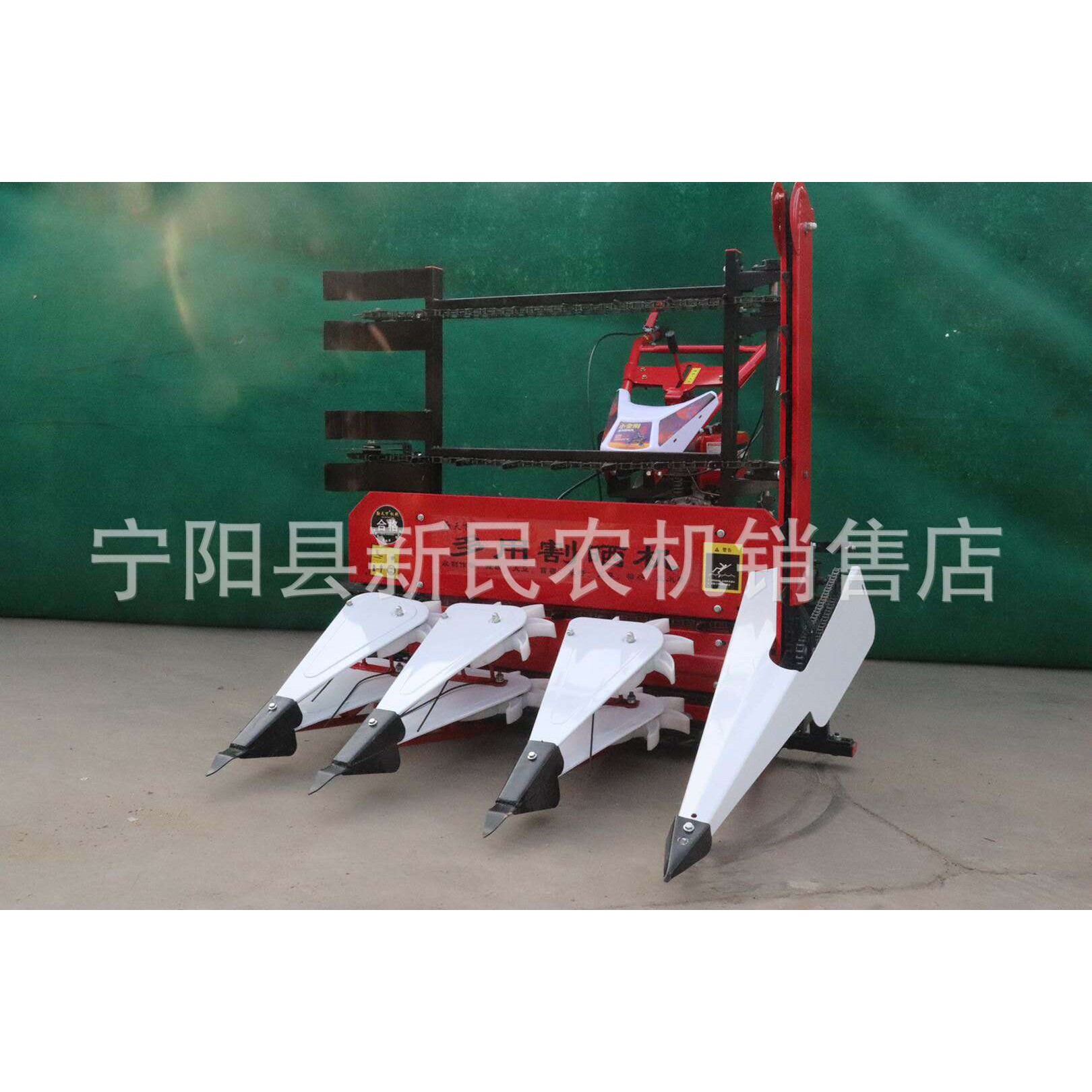 中小型手扶式收割机收割整齐摆放整齐可加立刀可加高杆有操作视频