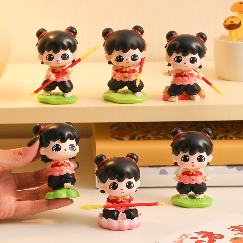 新款中式创意礼物哪吒桌面车载小摆件树脂工艺汽车装饰品手办公仔,家居饰品,桌面摆件,淘宝优惠券,粉丝福利购,淘宝优惠卷