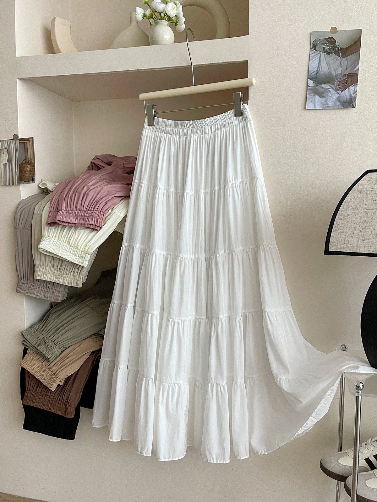 法式拼接白粉色冰天丝棉百褶蛋糕长裙女春夏温柔风大摆蓬蓬半身裙,女装/女士精品,半身裙,淘宝优惠券,粉丝福利购,淘宝优惠卷