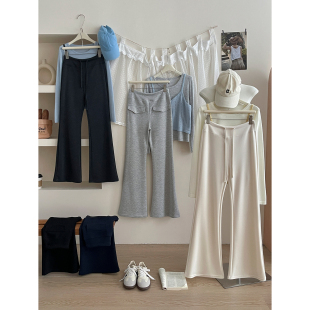 日韩系优可丝铜氨棉微喇叭阔腿裤 女春夏洋气质简约显瘦百搭休闲裤