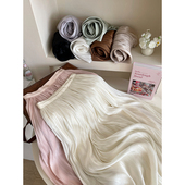 法式 高级氛围感流珠光网纱缎面百褶半身裙女夏复古度假风a字裙子