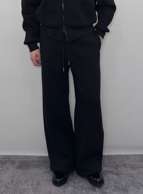 Roast lucky秋冬670g重磅抽绳卫裤 男宽松直筒休闲加厚运动长裤