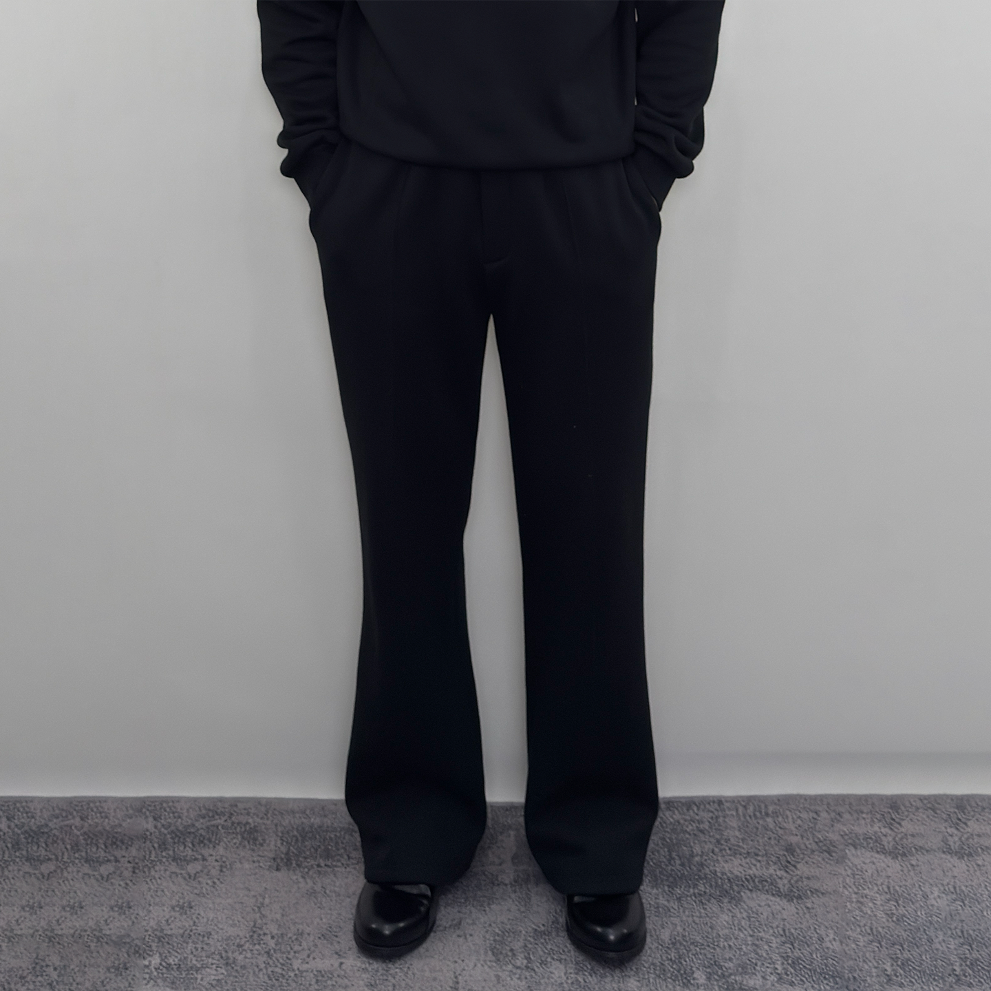 Roastlucky运动休闲加绒加厚单褶直筒卫裤男宽松百搭通勤长裤秋冬