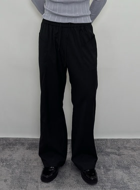 Roast lucky新款立体裁剪微喇长裤 男运动休闲硬挺直筒裤cleanfit