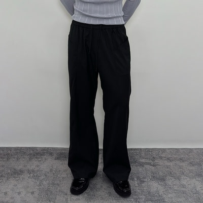 Roast lucky新款立体裁剪微喇长裤 男运动休闲硬挺直筒裤cleanfit