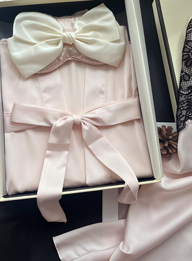 蕾丝美背睡衣女2025春夏新款冰丝纯欲睡裙性感吊带浴袍送闺蜜礼物