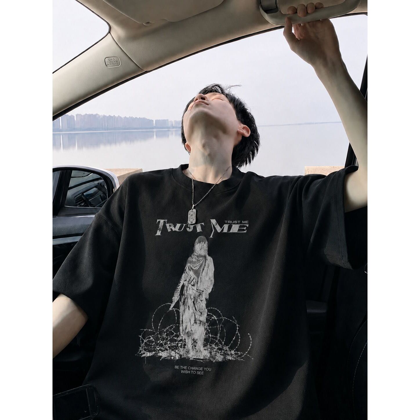 260g索罗娜凉感美式复古男T恤