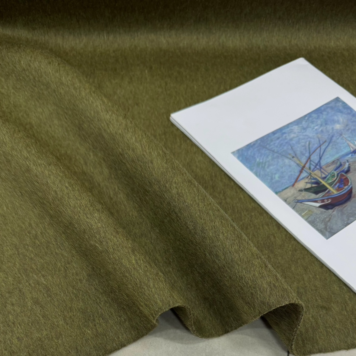 秋冬新品绿野仙踪绿色双面可剥羊绒羊毛大衣复古玫红色外套布料厚