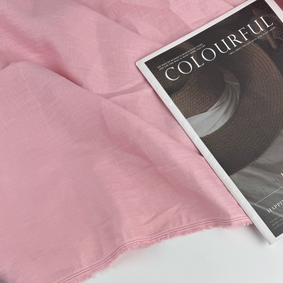 春夏新品进口少女感浅粉色平纹亚麻衬衫透气连衣裙设计师手工布料,居家布艺,海绵垫/布料/面料/手工diy,淘宝优惠券,粉丝福利购,淘宝优惠卷