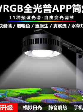 鱼缸灯全光谱WRGB筒灯灯爆藻灯爆苔灯原生缸溪流缸蓝寿草缸水草灯