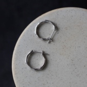 圆舞曲 通体S925纯银液态耳环ins博主风个性 百搭高级感素圈耳圈