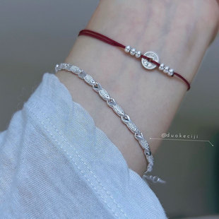 锦鲤手链 好运爆棚 通体纯银999实心足银小鱼手链高级感生日礼物