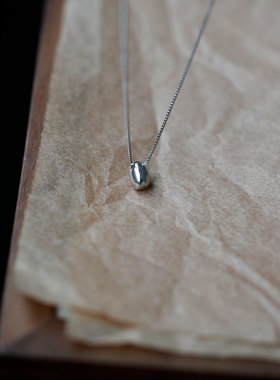 通勤百搭通体S925纯银银豆豆项链