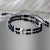 锦鲤星球纯银手链上岸好运小鱼足银玛瑙天然石手绳新中式 串珠礼物