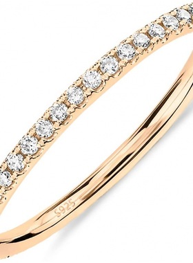 14K Gold Plated Solid 925 Sterling Silver CZ Simulated Diamo