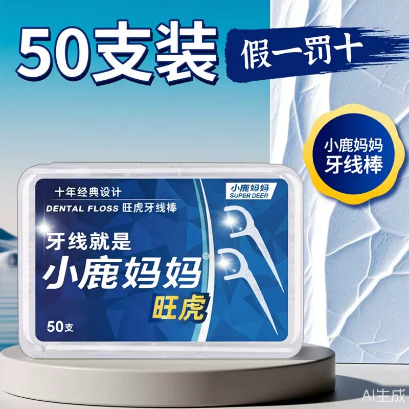 小鹿妈妈 牙线棒50支家庭装 超细一次性剔牙线成人家用牙线棒国货,洗护清洁剂/卫生巾/纸/香薰,牙线/牙线棒,淘宝优惠券,粉丝福利购,淘宝优惠卷