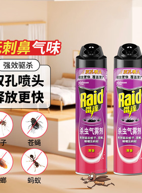 Raid/雷达杀虫剂喷雾驱杀蚊子杀蟑螂蝇蚁杀虫气雾剂600ml无香清香