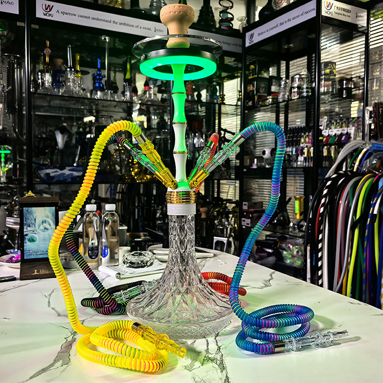 竹节水烟壶多管水烟壶优质跨境资源阿拉伯水烟配件齐全透明玻璃